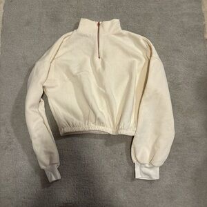 Fashion Nova Cream Zip-Up Jacket